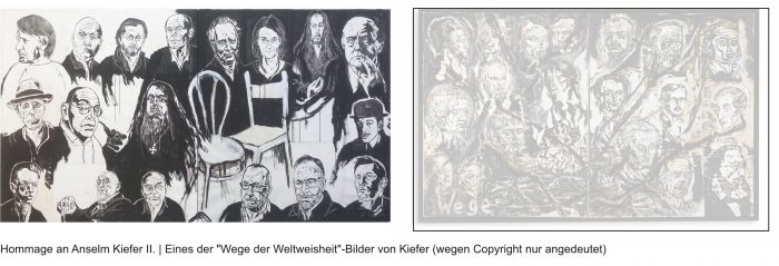 Hommage á Anselm Kiefer II., 2022 (Vorabvariante und "Original")